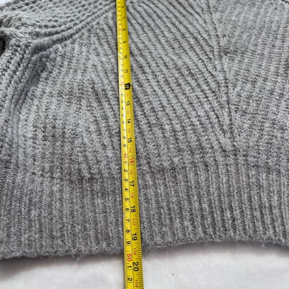 Leith Heather Gray Cropped Sweater Alpaca Wool Blend Fluffy Small - Picture 4 of 8